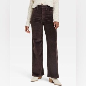 Women’s High-Rise Corduroy Wide Leg Jeans - Universal Thread Brown 4